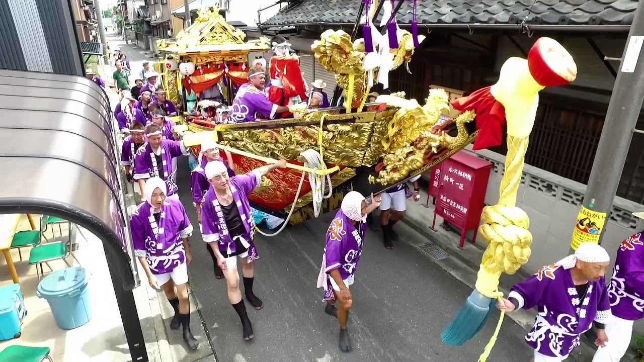 鳥出神社の鯨船行事　北島組　町練り