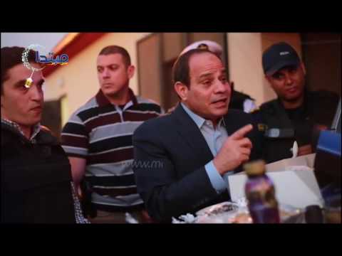 زيارة السيسى لكمين شرطة فى القاهرة