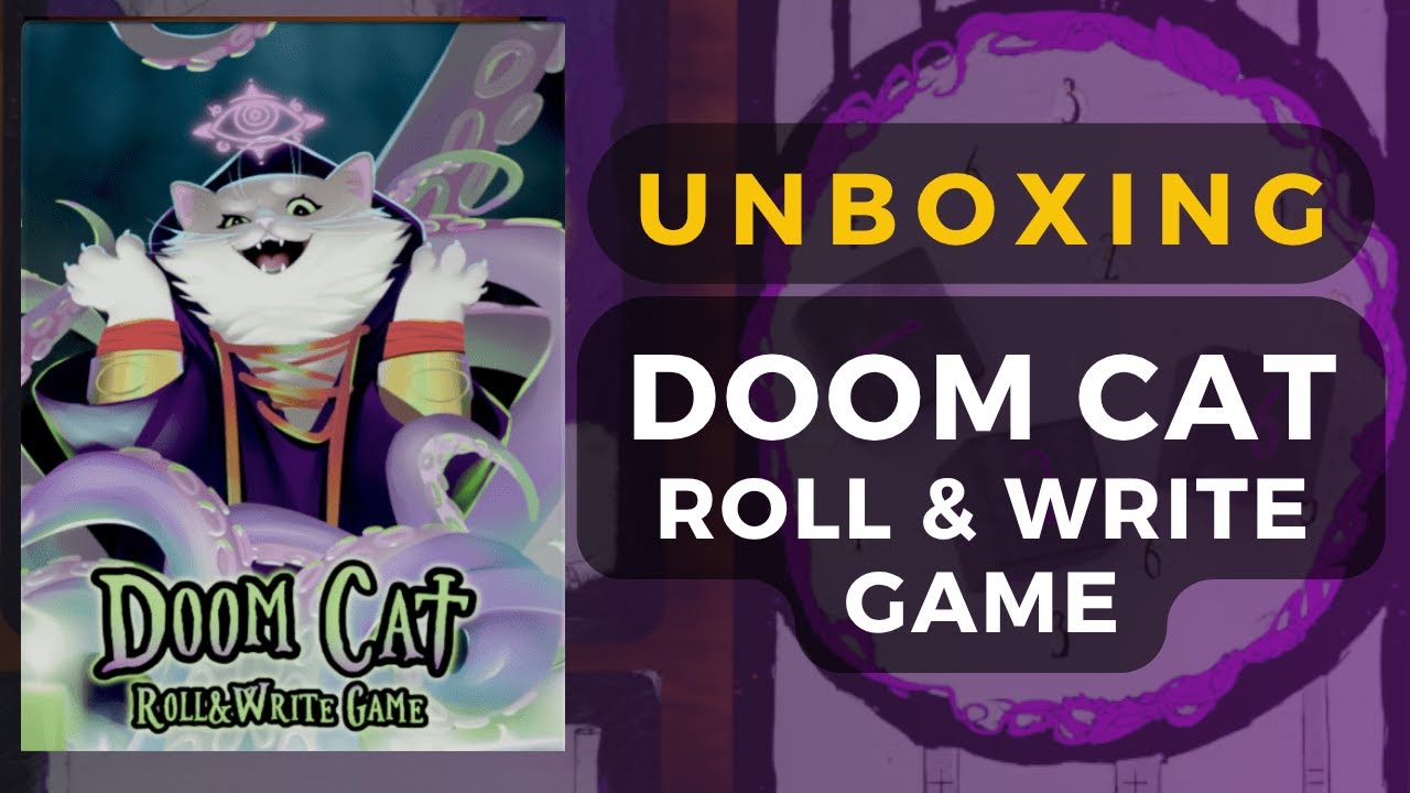 Распаковка настольной игры «Doom Cat Roll and Write» | DaniCha