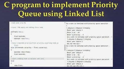 C program to implement Priority Queue using Linked list #c #linkedlist