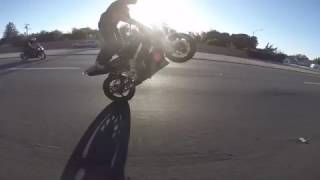 Motorcycle almost looses it