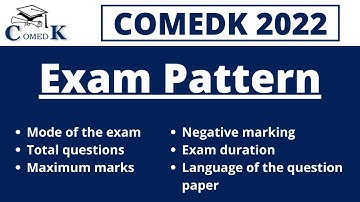 COMEDK 2022 exam pattern