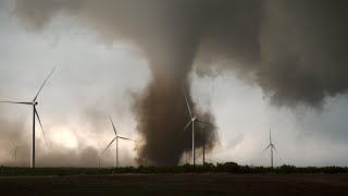 Tornado Hits Wind Farm - Crowell, TX - May 4, 2022