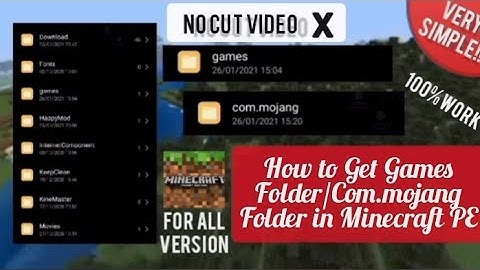 How to get games folder/ Com.mojang folder in MCPE|💯% Work (For all version)