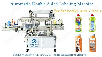 Automatic Double Sided Labeling Machine for flat bottles with 2 labels