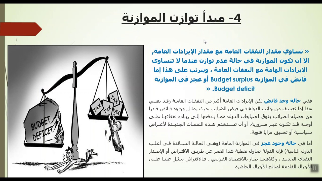 المالية العامة- الفيديو 5 - د. محمد عبد اللطيف - الموازنة العامة للدولة