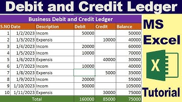Debit and Credit Account Ledger Complete Tutorial ms Excel