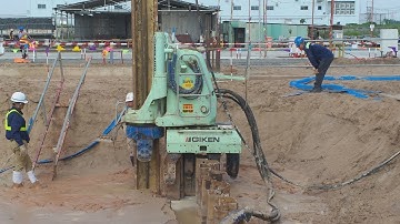 THI CÔNG ÉP CỪ LARSEN BẰNG RÔ BỐT THỦY LỰC NHẬT BẢN GIKEN