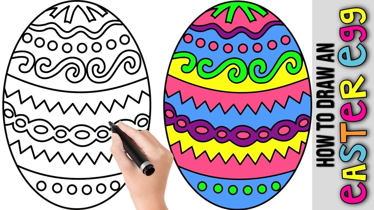 How To Make A Colorful Egg For Easter 🐰 Drawing An Easter Egg 🐰 Easter