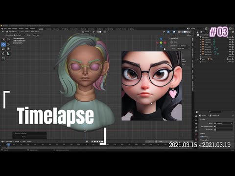 Blender Sculpting Portrait Girl In Black Timelapse