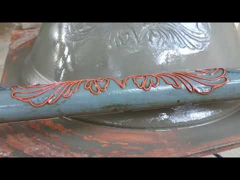 Cách in chìm hoa văn chậu cảnh/ How to print the pattern on pots
