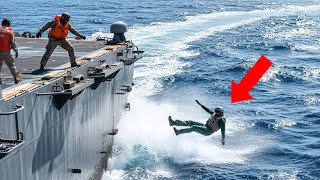 What Happens When a Sailor Falls Overboard from a US Navy Aircraft Carrier in the DARK OCEAN?