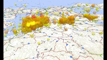 Epicenter animation with cesium(kumamoto earthquake)