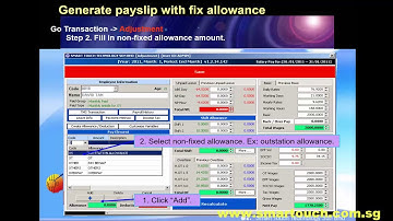 Payroll Malaysia tutorial:How to Generate Payslip with Allowance (Attendance, Meal ,transport,shift)