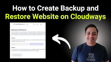 How to Create Backup and Restore Website on Cloudways (Step by Step Tutorial 2026)