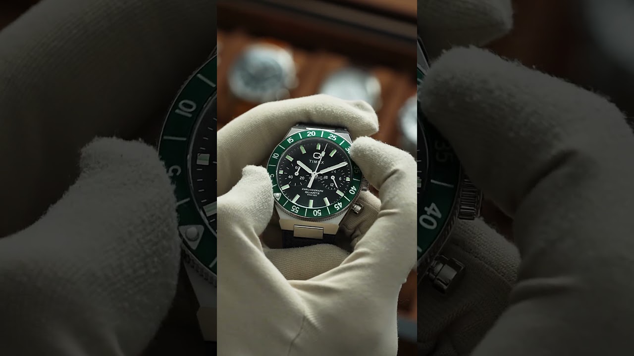 Relógio Timex Q Continental Cronógrafo Verde TW2Y56100