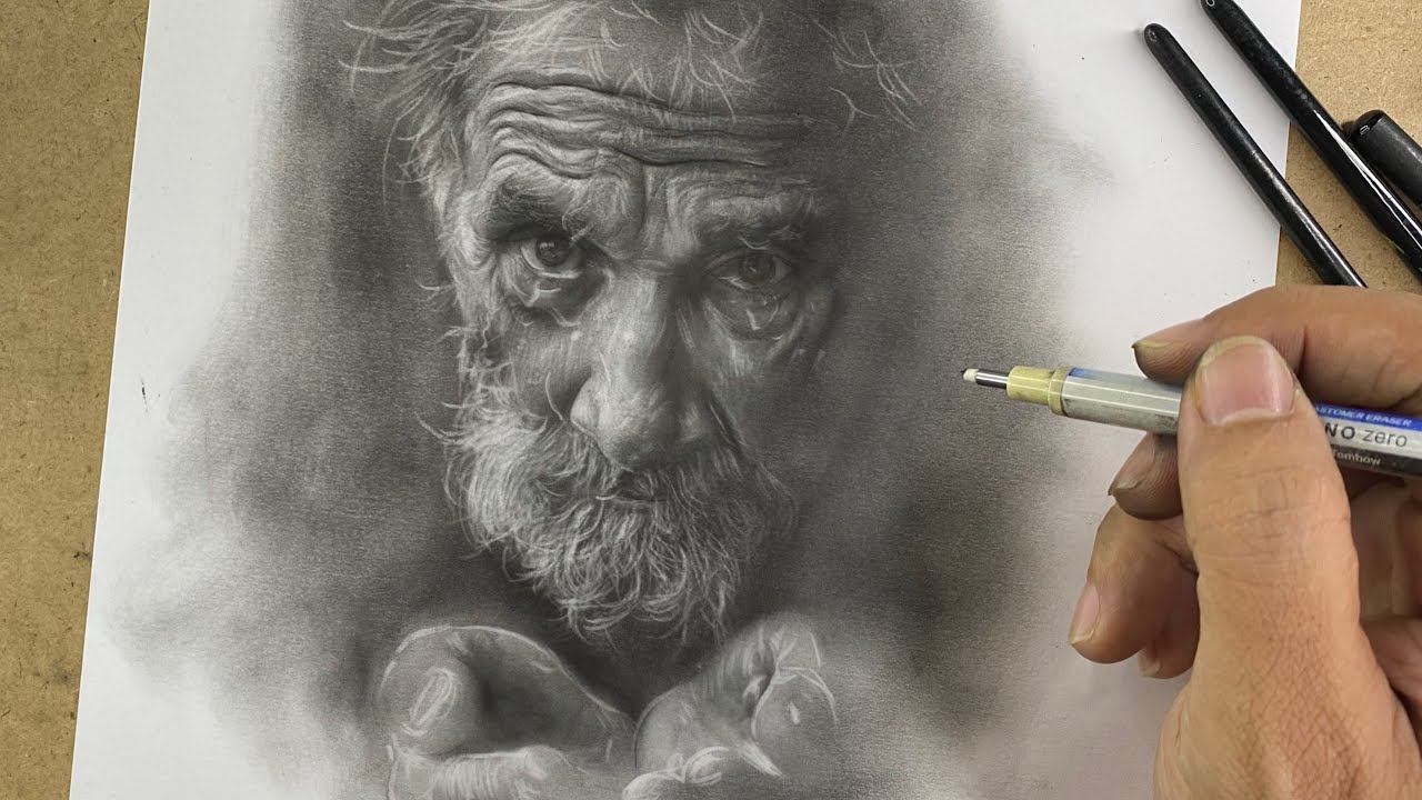 Realistic Old Man Drawing That Feels Alive