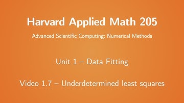 Harvard AM205 video 1.7 - Underdetermined least squares