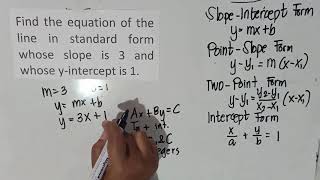 MATH 8:  Slope Intercept Form: m = 3, b = 1
