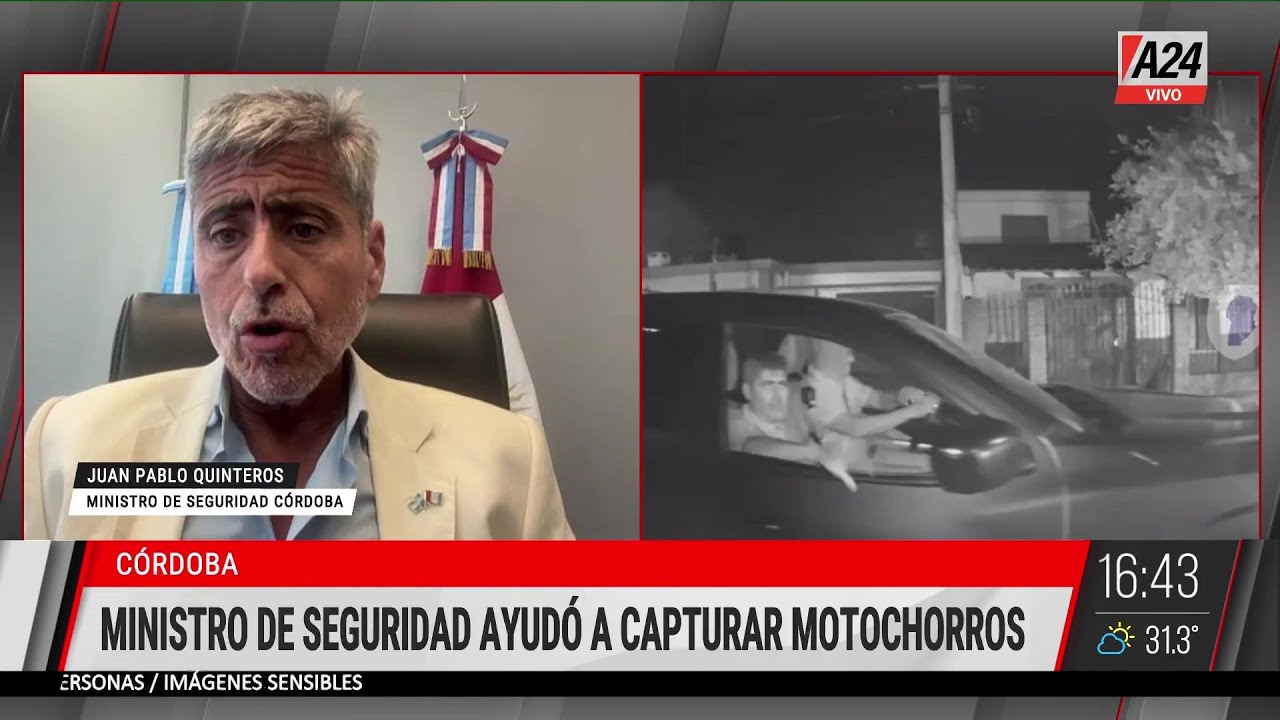 Impresionante operativo: el ministro de Seguridad de Córdoba persiguió a dos motochorros y recuperó un celular