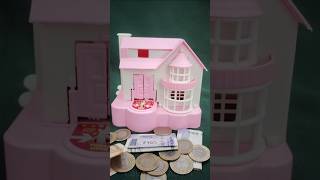 pink and white puppy House coin Bank 🏦 How to satisfying dog house unboxing #relaxing #coindrop