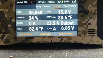Avian 80amp esc with 3910t extreme flight motor Ix12 telemetry.