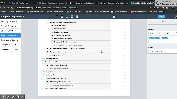How to edit a row name in Xero using layout editor