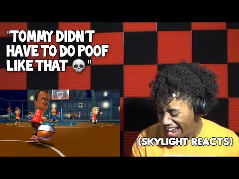 Poor Poof  |Wii Sports Resort Raging And Funny Moments Basketball Vs Tommy | (Skylight Reacts)