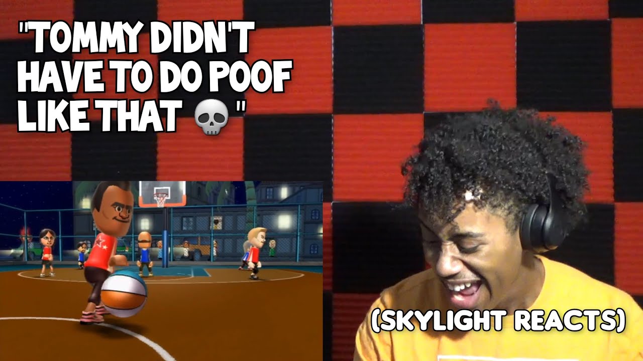 Poor Poof  |Wii Sports Resort Raging And Funny Moments Basketball Vs Tommy | (Skylight Reacts)