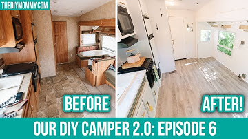 DIY RV Renovation | Installing Vinyl Plank Flooring | Our DIY Camper 2 | The DIY Mommy