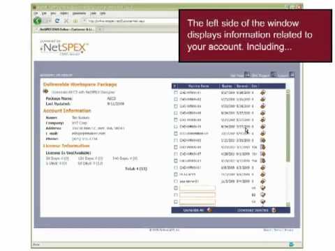 NetSPEX DWS Online - Login and Interface Overview