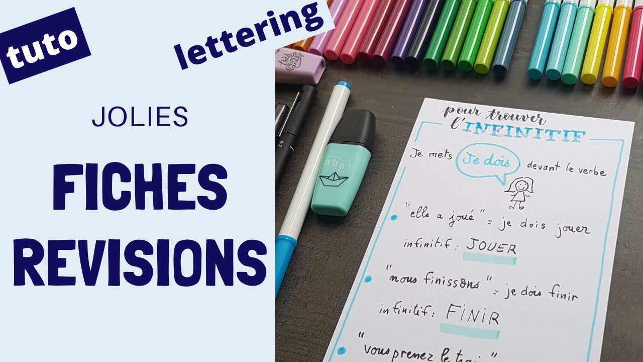 Comment faire de belles FICHES DE REVISIONS ? (tuto lettering) 