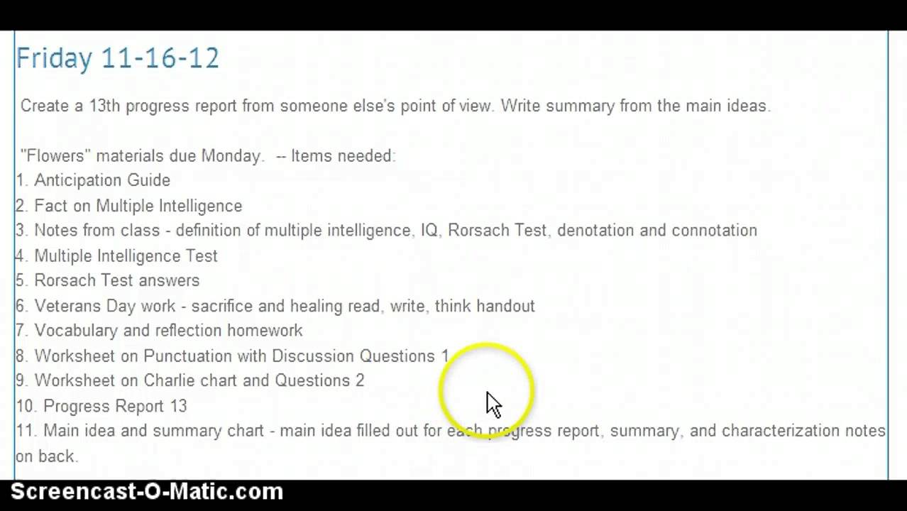 "Flowers for Algernon" YouTube