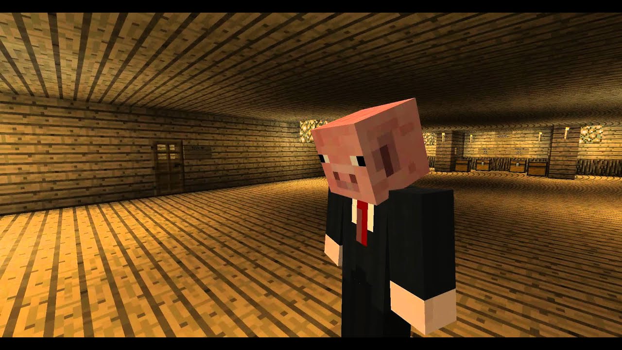 my freind showing his hotel in minecraft