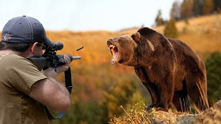 Grizzly bear and hunter face to face 😱👌👍 part 2