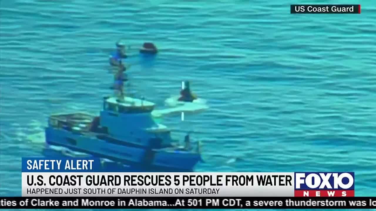 U.S. Coast Guard rescues 5 people from water - YouTube