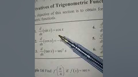 derivatives of trigonometric functions...