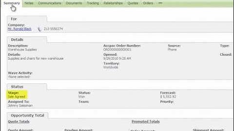 Entering Quotes and Orders in SageCRM