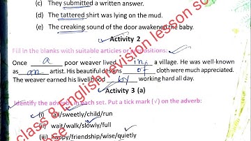 class 8 English revision lesson solve