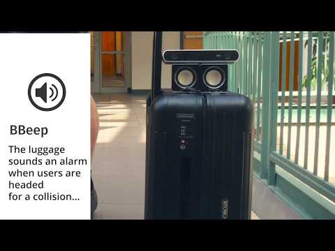 Smart suitcase helps visually impaired airplane travelers