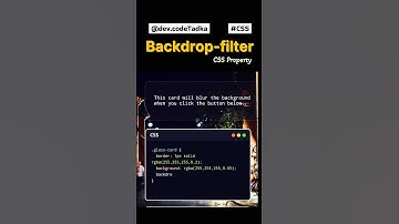 CSS Magic: Glass Effect with backdrop-filter Web | Web developer #CSS #webdesign  #WebDevelopment