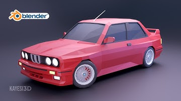 BMW M3 E30 | Blender Low poly Car speed modeling