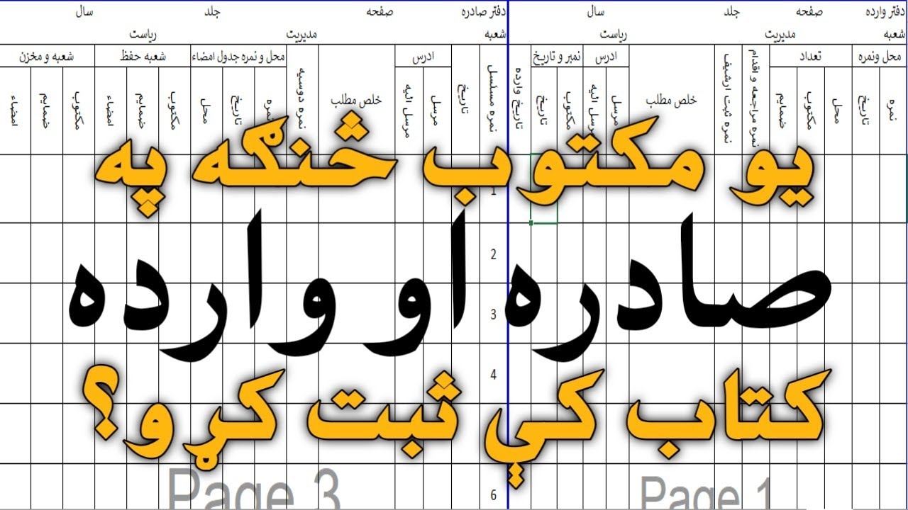 په ساده ډول د صادره او وارده کتاب کې د مکتوب ثبت کولو مکمل طريقه.