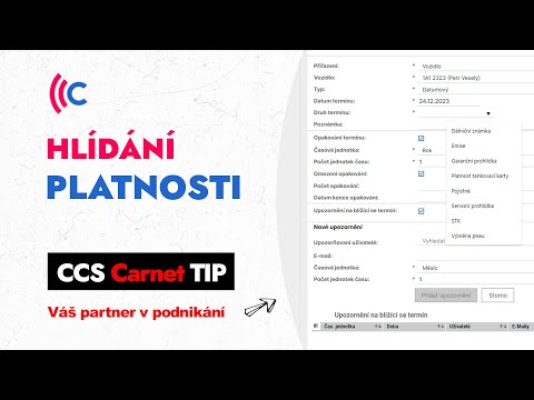 Hlídání platnosti - CCS Carnet TIP Profesionální monitoring vozidel CCS