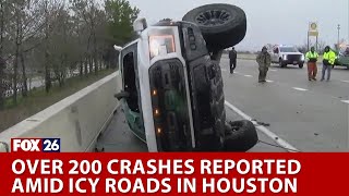 200 crashes reported in city of Houston due to winter weather