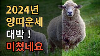 2024년 양띠 운세 미쳤는데요? 대박! 2003년 91년 79년 67년 55년생 주목하세요!