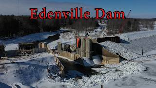 Edenville Dam Emergency Spillway Work And Pier 1 Progress- Tobacco Demolition - Drone - Dam Collapse