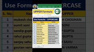 👌UPPER Formula in Excel💥@ShivajiComputerInstitute#excelformula#excel#shortvideo#formulatricks#viral