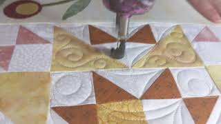 Custom Free hand Blockwork Longarm Quilting Applique and Pieced blocks feathers double bubble curls