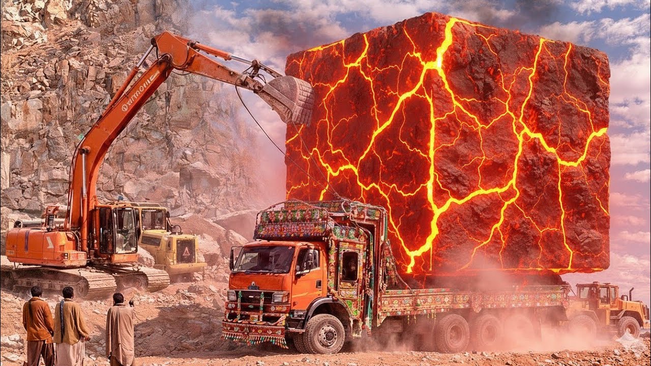 Loading 40 Ton Marble Blocks Using Only a Chainsaw 😱 | Extreme Quarry Work